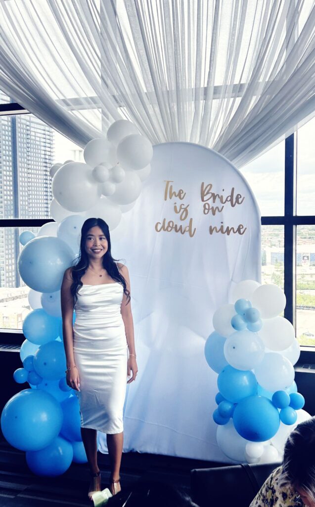 wedding backdrop with balloon decor 